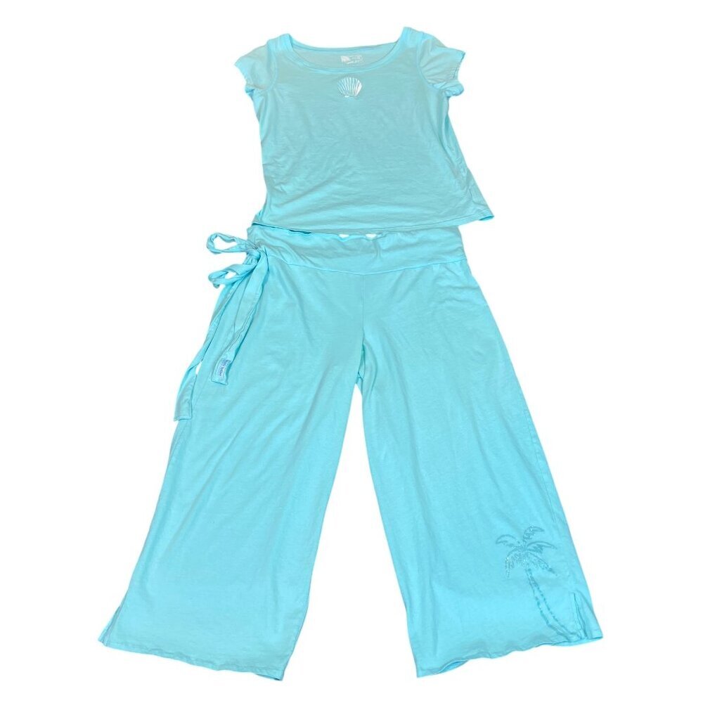 WEST INDIES with LOVE Cotton‎ Capri Pajama Set Top XL Pant L #132P